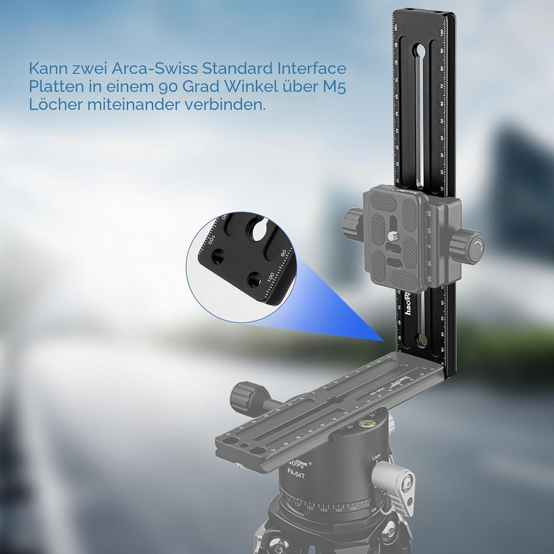 Haoge HQR-220 220 mm Mehrzweck-Schnellwechselplatte für Kamerastativ, Kugelkopf, Klemme für Arca Swi