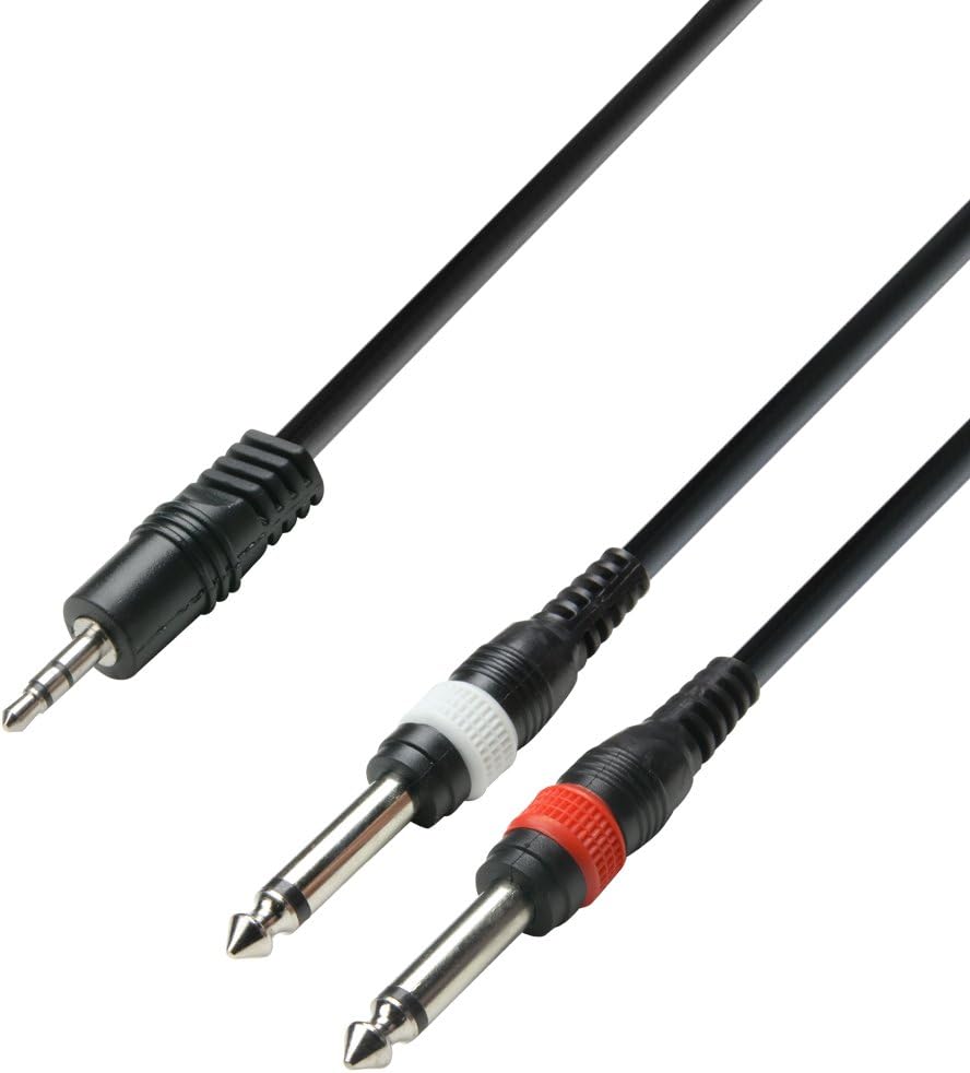 Behringer MICROHD HD400 Ultrakompakter 2-Kanal Brummzerstörer Bundle mit 3,5mm auf 2 x 6,3mm Kabel,