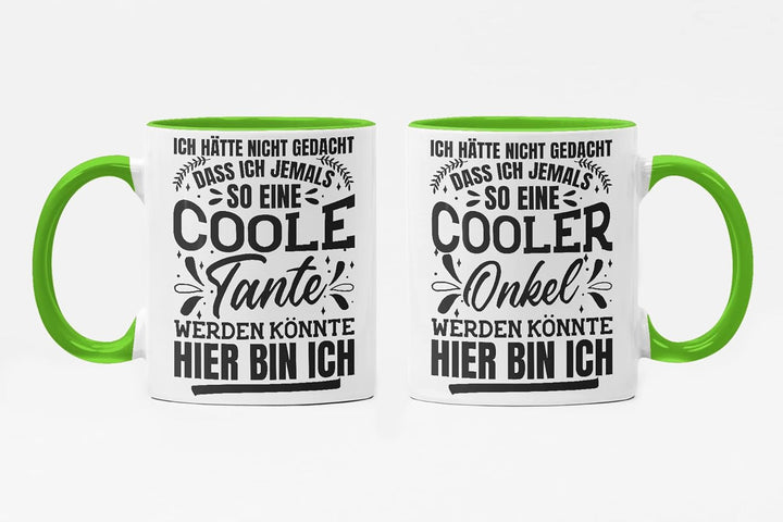Trendation - Beste Tante und Onkel Geschenk Tasse Set Kaffeetassen Geschenke Weihnachten (Grün), Grü