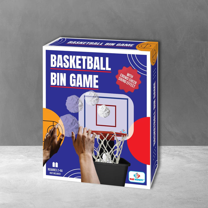 Mad Monkey Basketballkorb Mülleimer - Lustiger Papierkorb für Jugendzimmer oder Büro - Basketball Mü