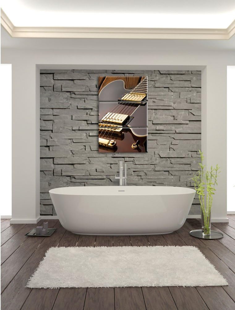 Pixxprint E-Gitarre als Leinwandbild | Grösse: 3 Teilig (120x80) | Wandbild| Kunstdruck | fertig bes