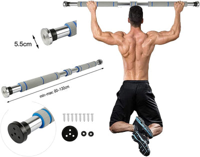 XUANYU Klimmzugstange Türrahmen ohne Schrauben Teleskopische Klimmzugstange für Tür 80-130 cm Pull u
