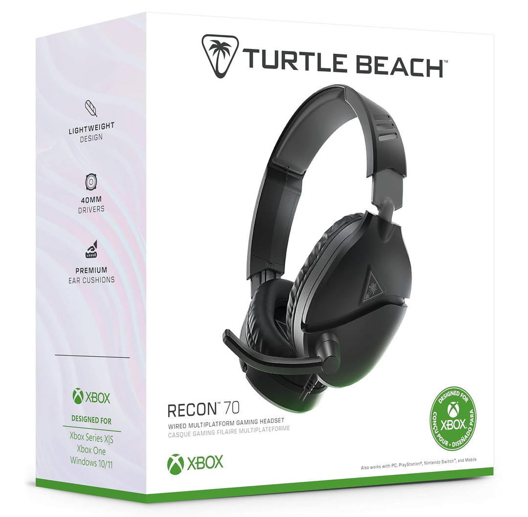 Turtle Beach Recon 70 Schwarz Xbox Universell Einsetzbares Gaming-Headset for Xbox Series X|S, Xbox