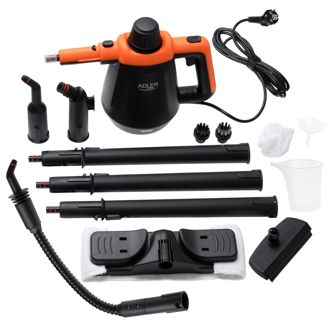 Adler Handdampfreiniger Set | Dampfreiniger + 13 Aufsätze, 3,5 Bar Druck & 120°C Heissdampf | Dampfe