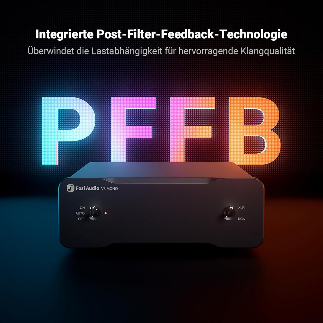 Fosi Audio V3 Mono Leistungsverstärker für passive Lautsprecher, Mini Monoblock Class D Verstärker m