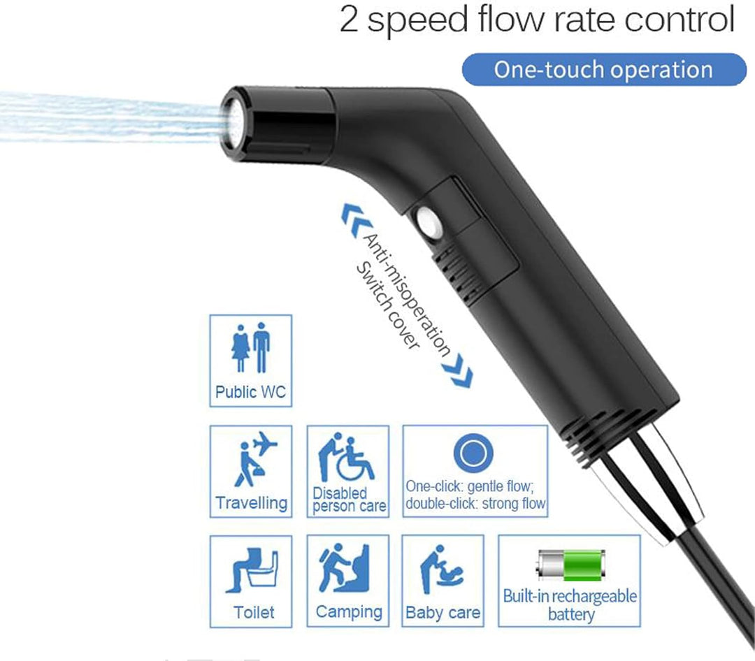 Zooma 2.3L Reise Bidet Elektrisch, Portable Bidet, 3pcs Reise Bidet Handbrause für Toilette Outdoor,