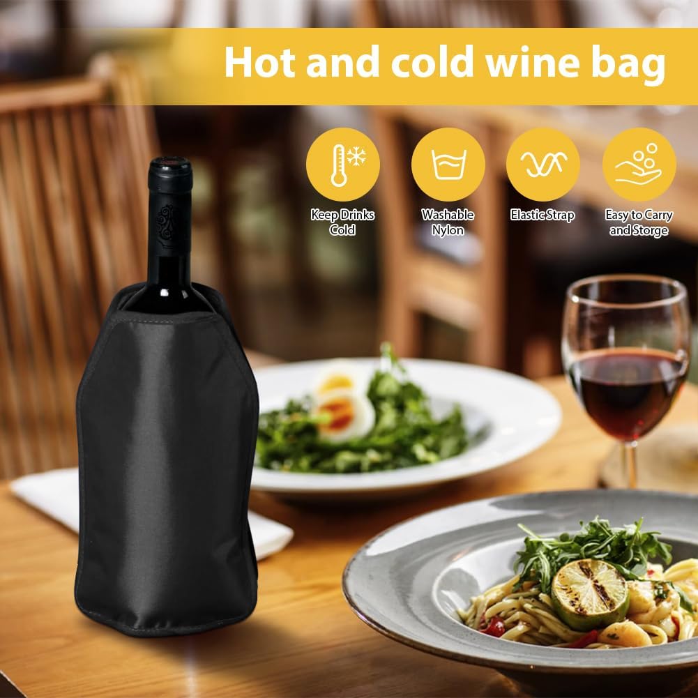 CEWROM Weinkühler Manschette 2er Set, Kühlmanschette für Wein & Sekt, Flaschenkühler Hülle unterwegs