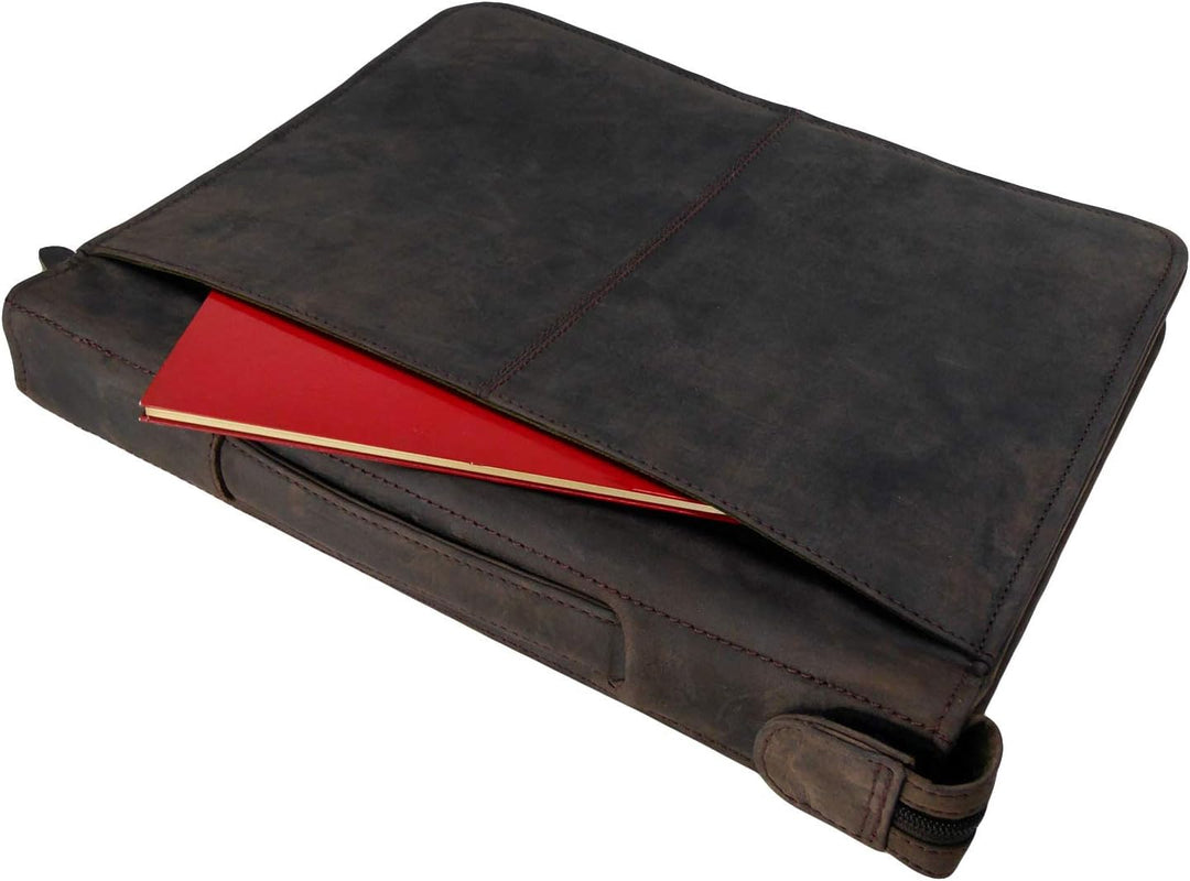 Greenburry Dokumentenmappe Leder - Braun Vintage Revival - Hochwertiges Rindsleder - Schreibmappe Le