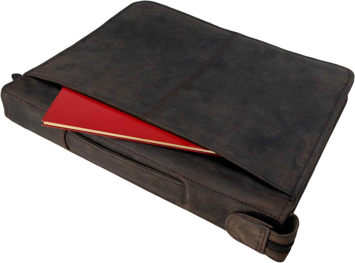 Greenburry Dokumentenmappe Leder - Braun Vintage Revival - Hochwertiges Rindsleder - Schreibmappe Le