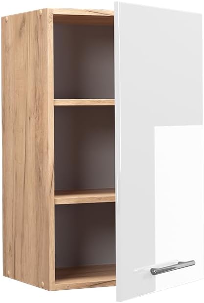 Vicco Hängeschrank Fame-Line, Weiss Hochglanz/Goldkraft Eiche, 45 cm Hängeschrank 45 cm Weiss Hochgl