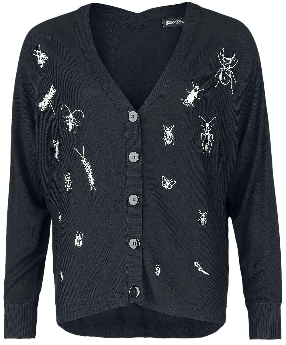 Jawbreaker Way Out Cardigan Frauen Cardigan schwarz/weiss Gothic M Schwarz/Weiss, M Schwarz/Weiss