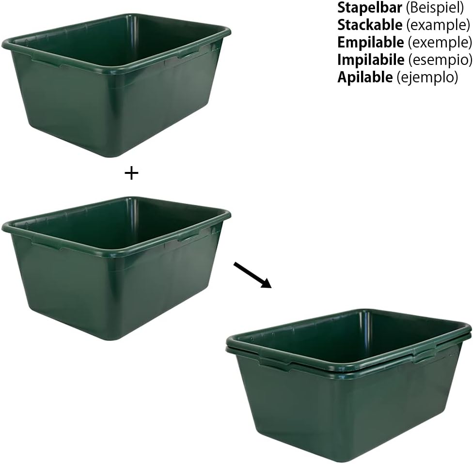 Petigi Wildwanne Wanne Gross Lebensmittelecht XXL Gross Eckig 90 Liter Kunststoffwanne Plastikwanne