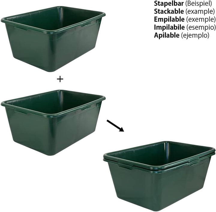 Petigi Wildwanne Wanne Gross Lebensmittelecht XXL Gross Eckig 90 Liter Kunststoffwanne Plastikwanne