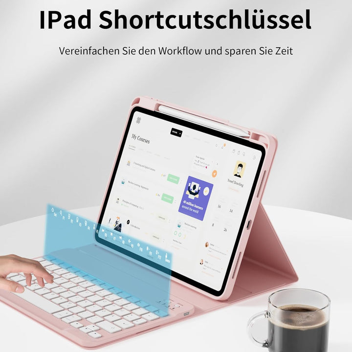 Hülle mit Tastatur für iPad 11. Generation (A16) 2025 11 Zoll, iPad 10. Generation 2022 10,9 Zoll, M