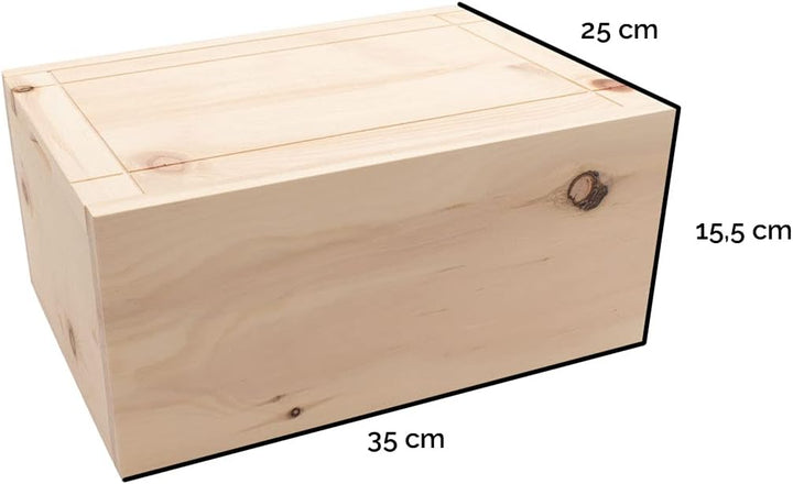 4betterdays.com NATURlich leben! Hochwertige Brotdose aus massivem Zirbenholz 35x25x15,8 cm | mit ab