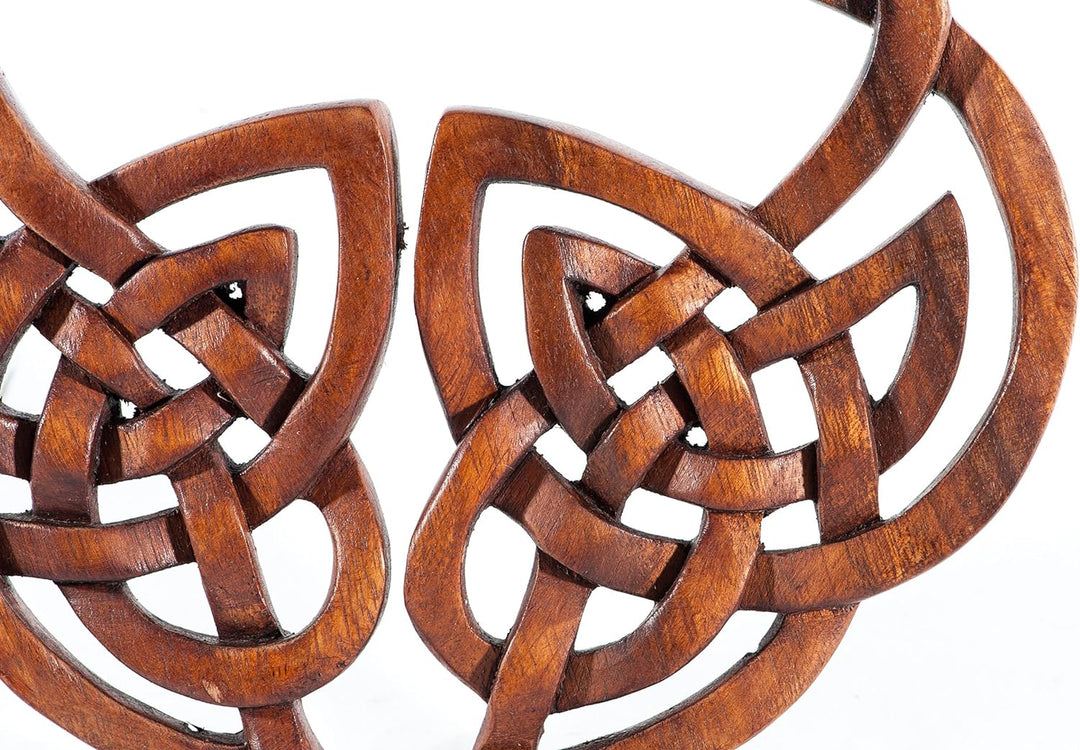 Windalf Irisches Celtic Wandbild INALA 23 cm Keltische Herz Wandrelief Holzbild Geschnitztes Ornamen