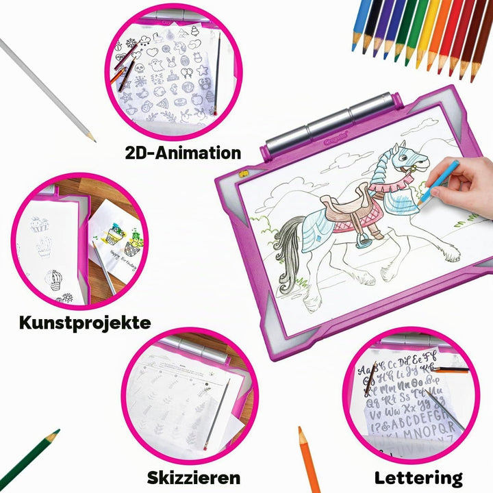 Crayola – Leuchttafel, Geschenk und Spielzeug für Kinder, Alter 6, 7, 8, 9 Rot, Rot