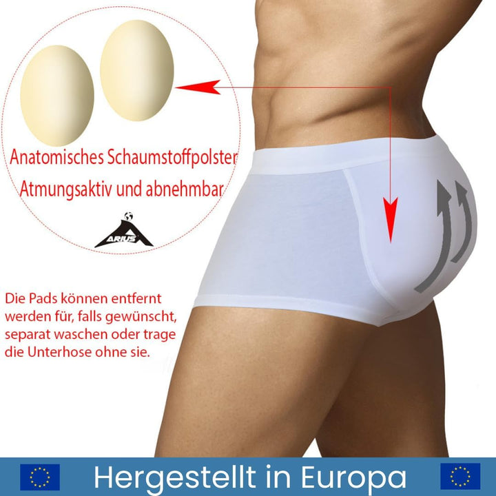 ARIUS Boxershorts mit Rückenpolsterung zur Erhöhung der Lautstärke und der Grösse des Gesässes und d