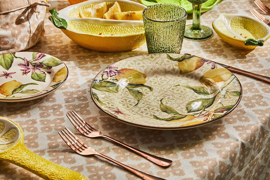 Tognana Zagara Tellerservice für 6 Personen, 18 Stück, Steinware, mehrfarbig