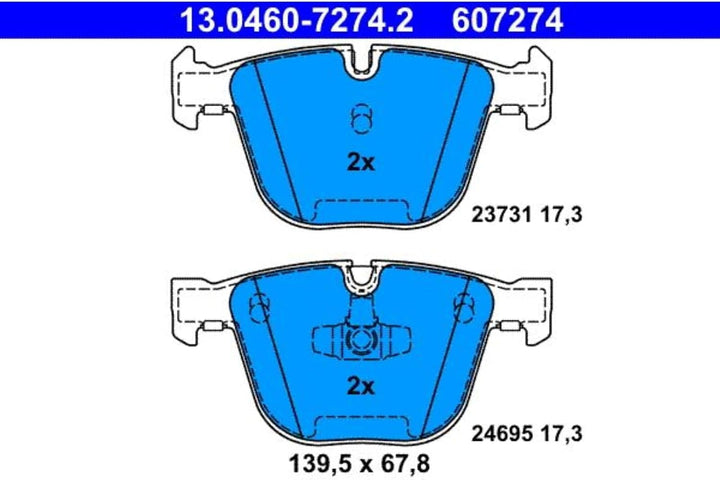 ATE 13.0460-7274.2 Bremsbelagsatz, Scheibenbremse