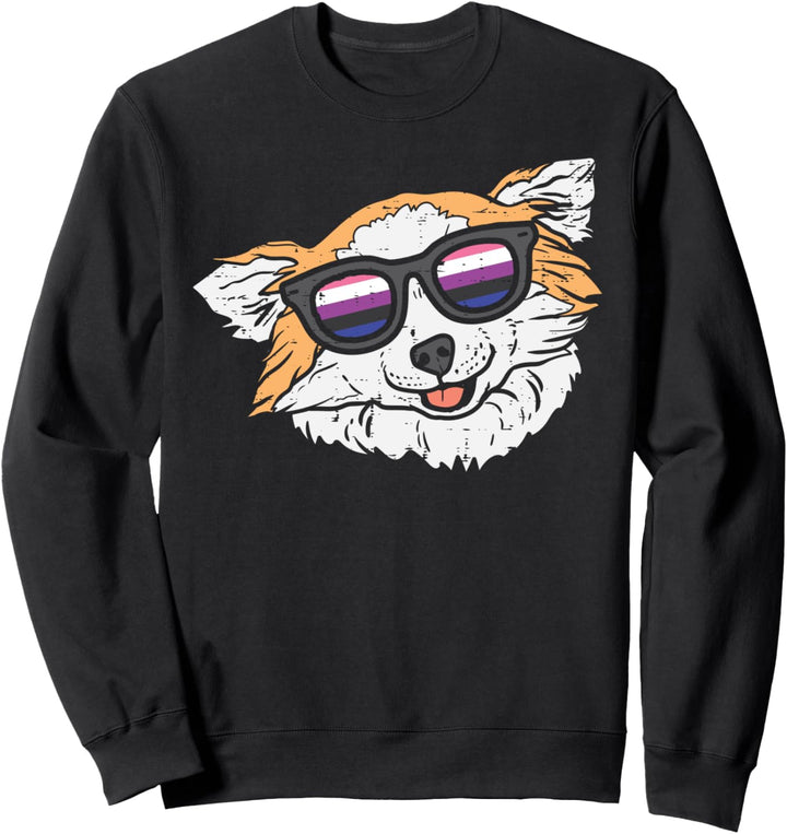 Chihuahua Chiwawa Dog LGBTQ Genderfluid Flag Non-Binary Sweatshirt