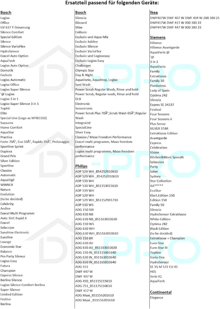DL-pro Seilzug mit Umlenkrolle für Bosch 165298 00165298 für Türscharnierfeder Feder Geschirrspüler