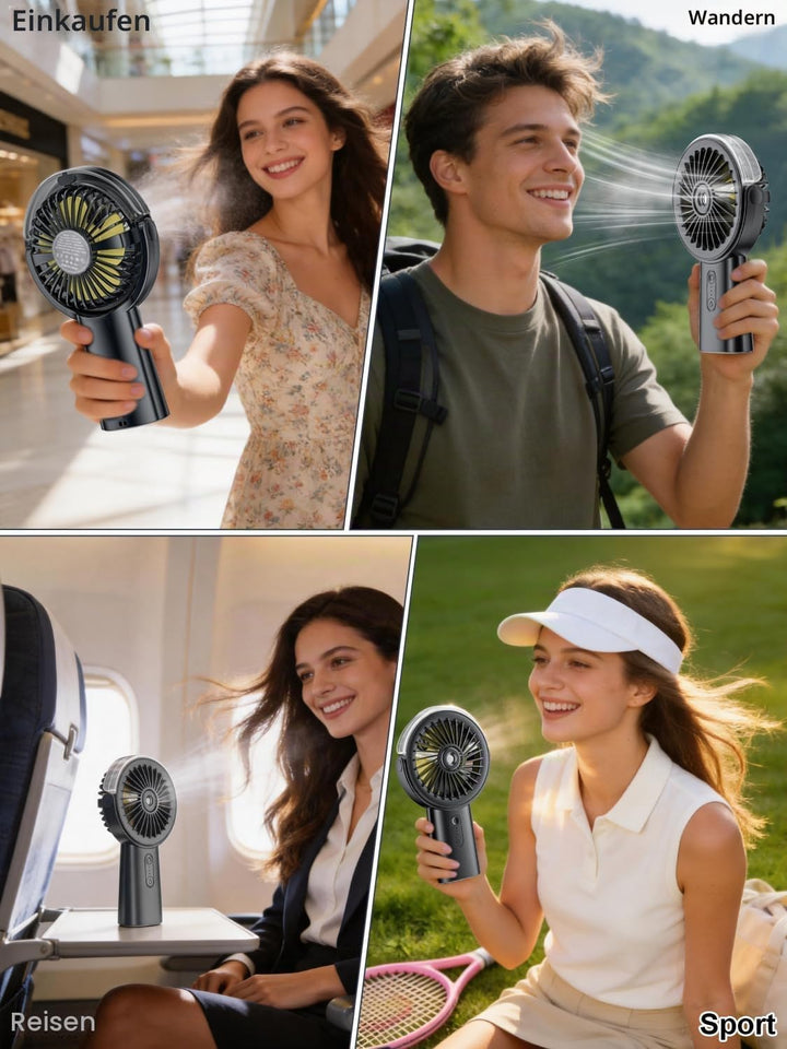 Handventilator Akku Aufladbar mit Wasserkühlung, Tragbarer Mini Ventilator | 6000mAh Ventilatoren Le