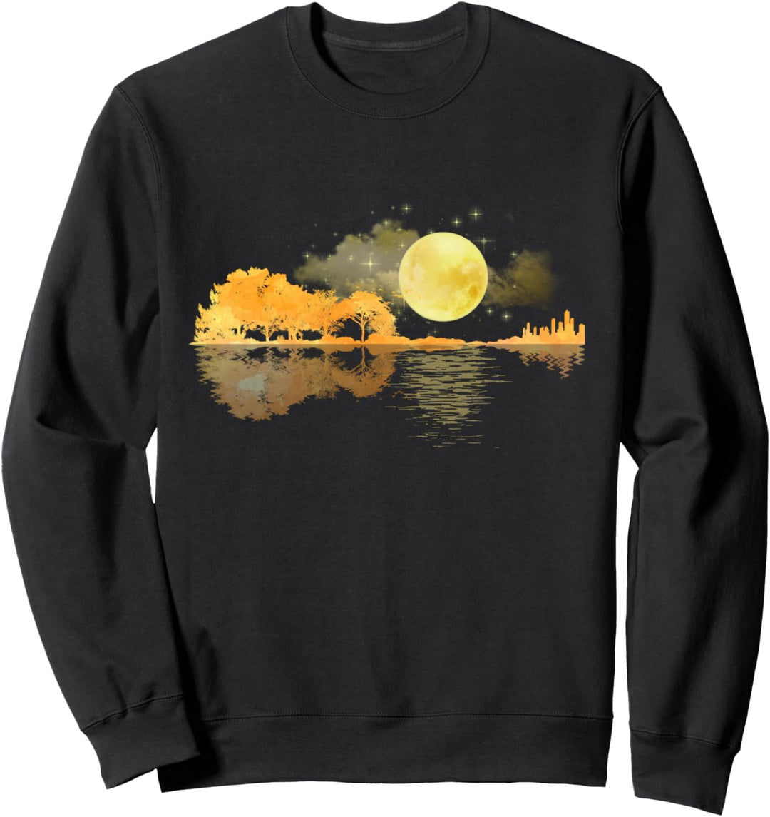Gitarre Natur Mond Retro Style Gitarrist Geschenk Sweatshirt