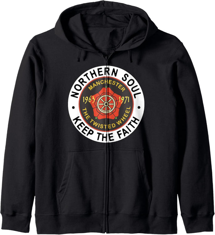 Northern Soul Badges, Manchester Wheel, Keep The Faith Kapuzenjacke