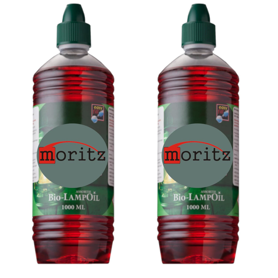 Moritz 2 Liter Bio Lampenöl rot farbig für Öllampen Bambusfackeln Gartenfackel und Wandfackeln 2 Lit