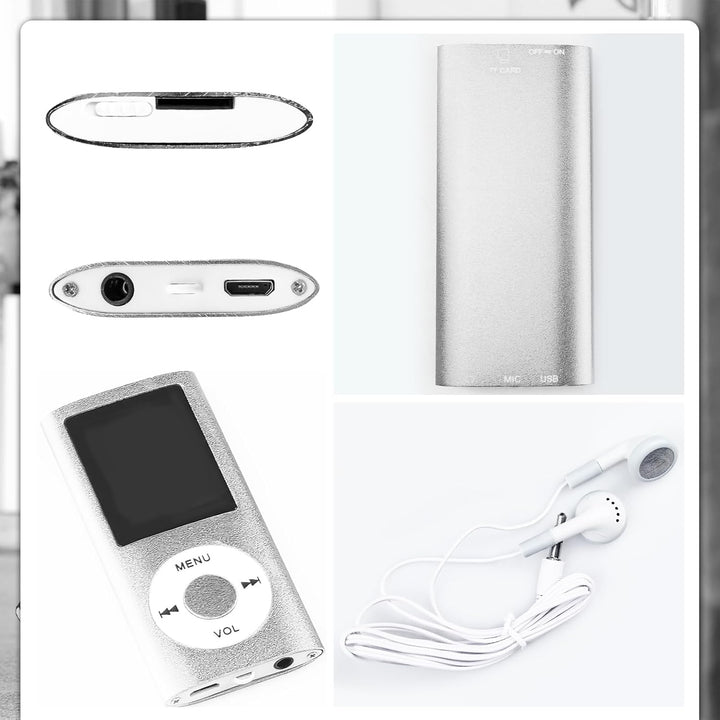 MP3-Player/MP4-Player Bluetooth 5.0, 1.8" Tragbarer HiFi-Musikplayer mit Verlustfreiem Sound und Lau