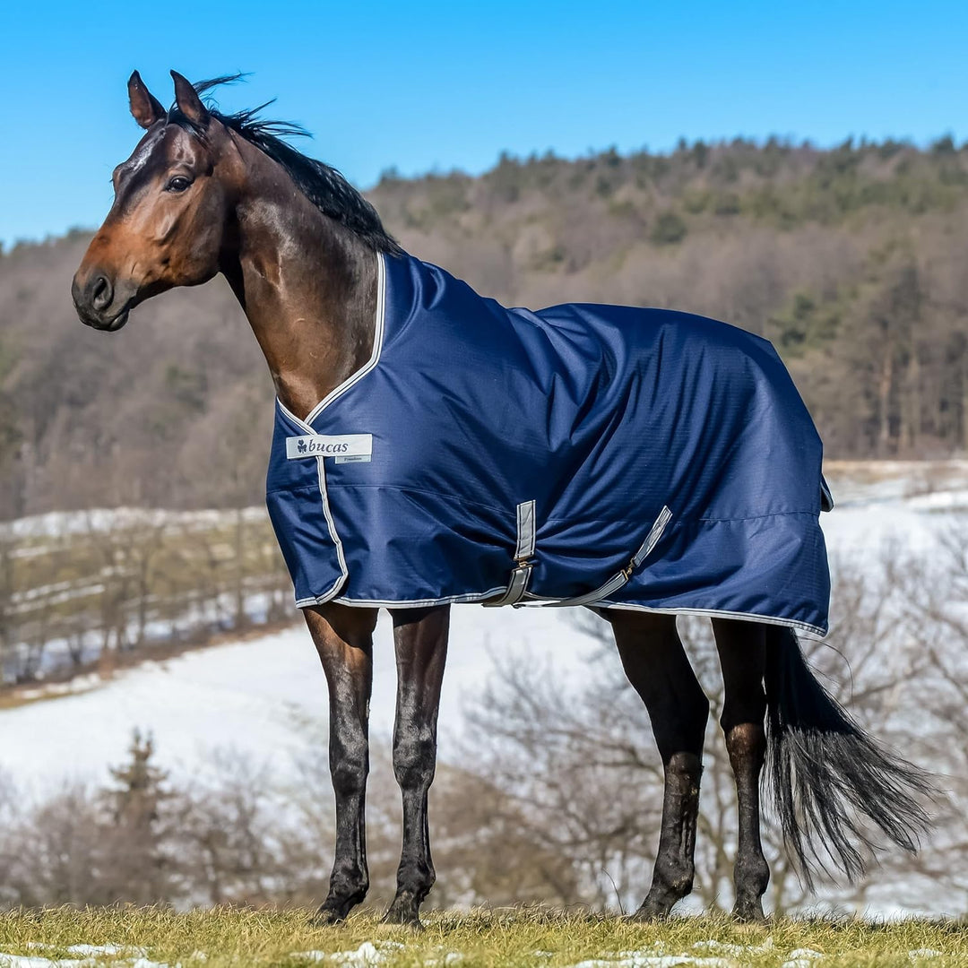 Bucas Freedom Turnout 165 Pferdedecke 300g, Navy/Silber