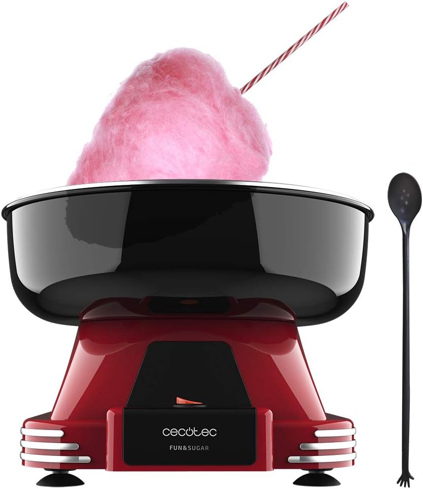 Cecotec Zuckerwattemaschine Fun&Sugar. 500 W, Retro-Design, Völlig zerlegbar, Enthält einen Messlöff