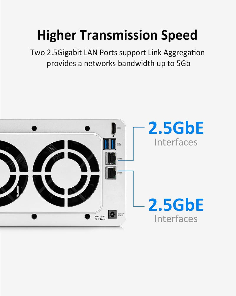 TERRAMASTER F4-223 4Bay NAS-Speicher – Hohe Leistung für SMB mit N4505 Dual-Core-CPU, 4 GB DDR4-Spei