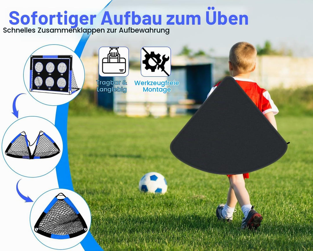Fussballtore für Garten Kinder - 2-in-1 Fussballtor Kinder Outdoor Einzeltor - Faltbares Fussballtor