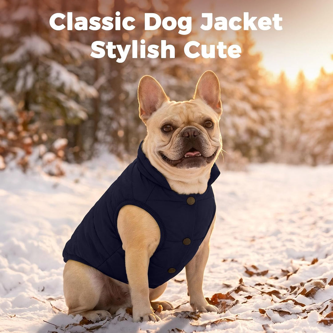 Hundejacke für den Winter und kaltes Wetter, 2-lagiges Fleece, warm, weich, Winddicht, für kleine Hu