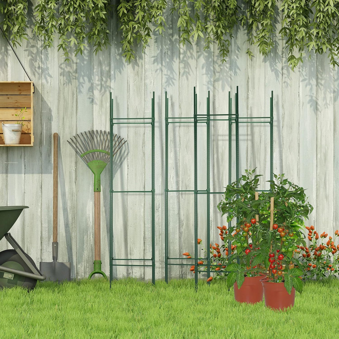 Relaxdays Rankhilfe, 4er Set, HxBxT: 150 x 32 x 32 cm, Blumen & Nutzpflanzen, Metall & Kunststoff, P
