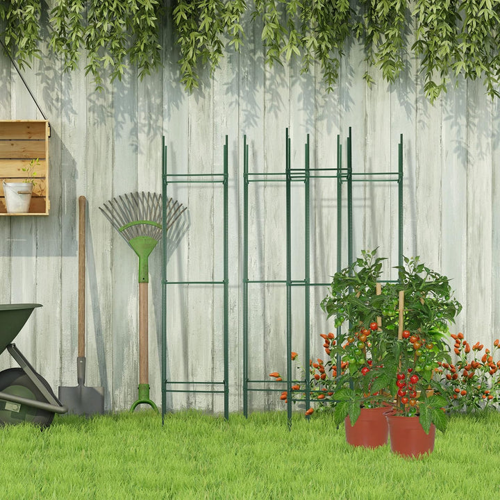 Relaxdays Rankhilfe, 4er Set, HxBxT: 150 x 32 x 32 cm, Blumen & Nutzpflanzen, Metall & Kunststoff, P