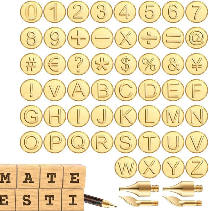 Buchstaben-Kupferform, Holzbrennset, Kupfer-Stanzset, Holzbearbeitungswerkzeug, Schraubgewinde, Holz