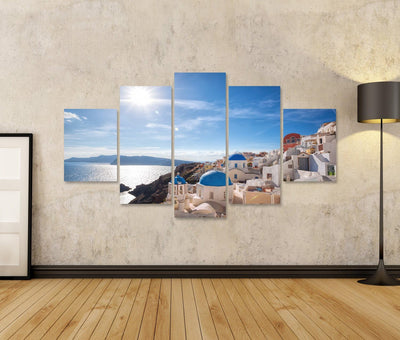 Bild auf Leinwand Oia Dorf In Santorini Island Griechenland Wandbild Poster Kunstdruck Bilder Format