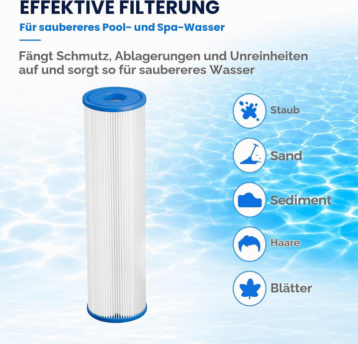 Eisbad-Filter 25.4cm x 6.35cm (6 Packung) Ice Bath Filter 10"x2.5" (6 Packung), Ice Bath Filter 10"x