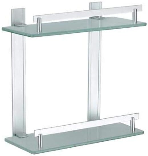 MSV Bad Regal "Tabarca" Eckregal Duschregal aus Aluminium und Glas - kleben und bohren