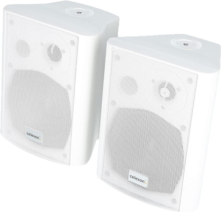 celexon Aktivlautsprecher-Set weiss - 2X 30W - leistungsstarke Audio-Boxen - inkl. Wandhalterung - L