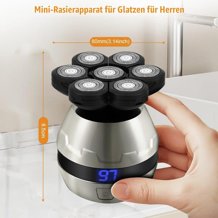 LOPHE Glatzen Rasierer Herren, 5 in 1 Kopfrasierer IPX6 Wasserdichter, Glatze Kopf Rasierer mit 7D M