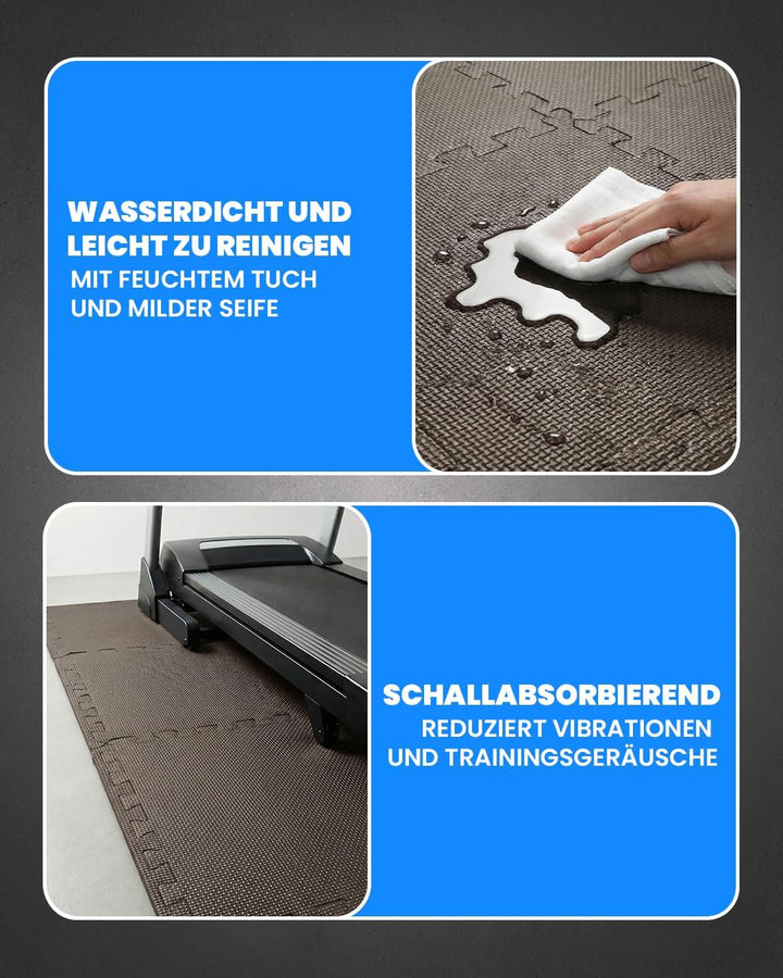 unycos - Bodenschutzmatte Set【12/20/28 Teile】Puzzlematte 30x30 cm, Rutschfeste Schutzmatten per Fitn