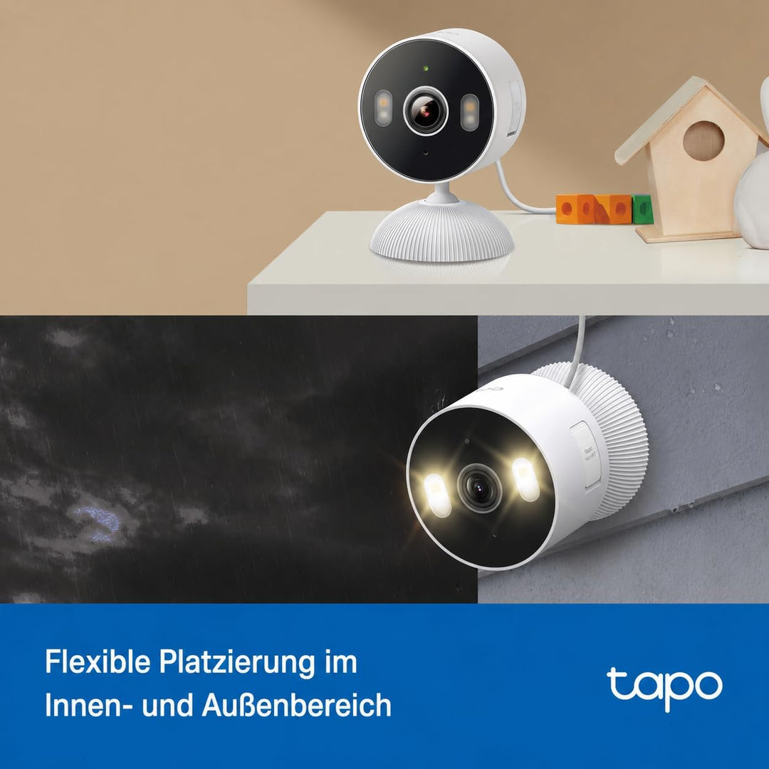Tapo C113 2K 3MP Überwachungskamera für Innen und draussen, Farbnachtsicht, Personenerkennung, Zwei-