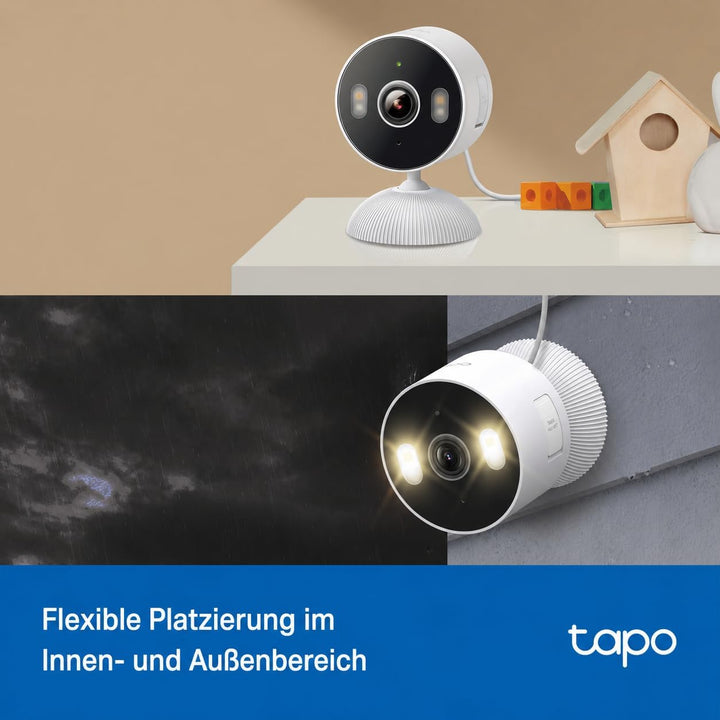 Tapo C113 2K 3MP Überwachungskamera für Innen und draussen, Farbnachtsicht, Personenerkennung, Zwei-