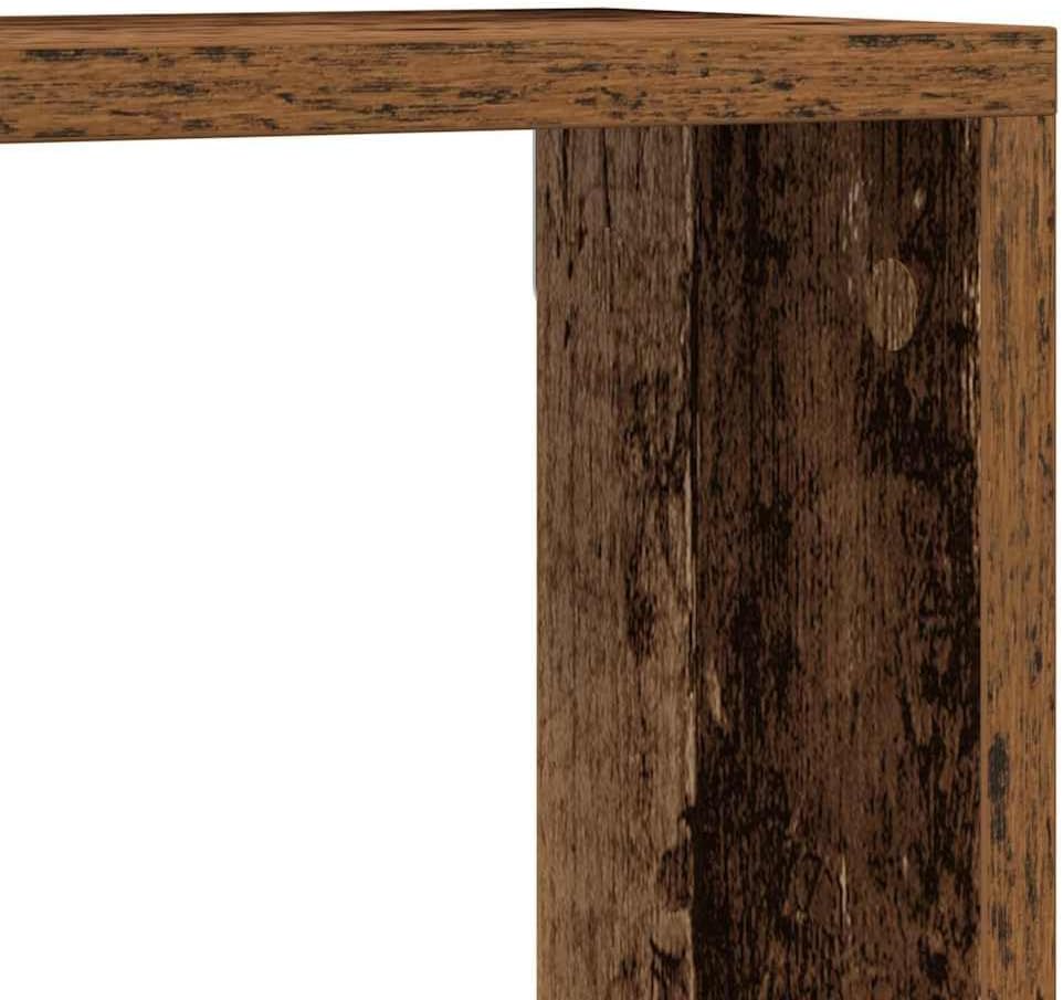 vidaXL Wandregal mit Regal 2 pcs Altholz 80 x 15 x 26 cm Holzwerkstoff, Moderne rechteckige Wandrega