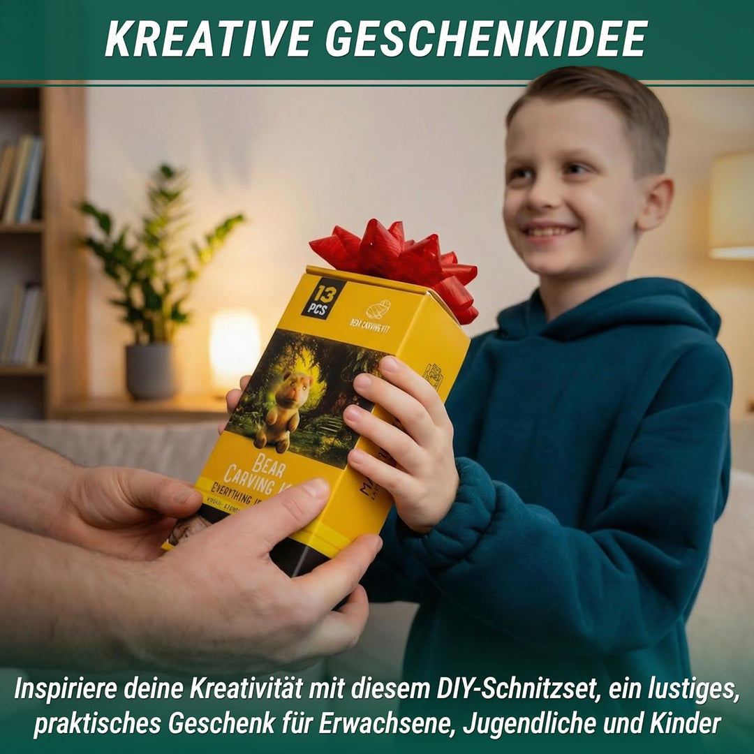 BeaverCraft Holzschnitzset für Anfänger DIY 05 Schnitzmesser Set Bärenschnitzset - Messer für Holzsc