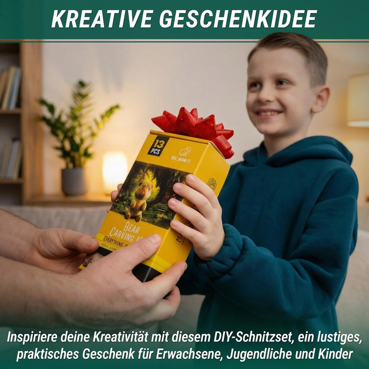 BeaverCraft Holzschnitzset für Anfänger DIY 05 Schnitzmesser Set Bärenschnitzset - Messer für Holzsc